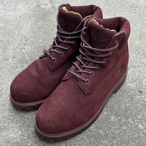 TIMBERLAND Waterproof | Burgandy Kids Size 3 Lace Up Winter All Season Boots